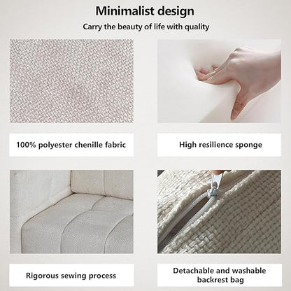 🏡 Modern Upholstered Sofa Couch – Spacious 3-Seater Loveseat with Plush Comfort 🖤 Elegant Home Upgrade