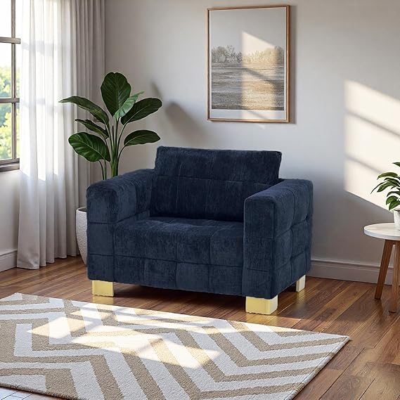 🏡 Modern Upholstered Sofa Couch – Spacious 3-Seater Loveseat with Plush Comfort 🖤 Elegant Home Upgrade