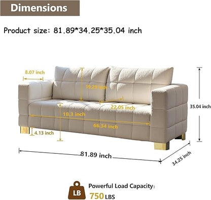 🏡 Modern Upholstered Sofa Couch – Spacious 3-Seater Loveseat with Plush Comfort 🖤 Elegant Home Upgrade