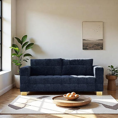 🏡 Modern Upholstered Sofa Couch – Spacious 3-Seater Loveseat with Plush Comfort 🖤 Elegant Home Upgrade