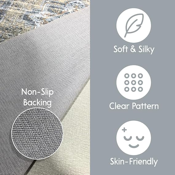 Luxury Soft Washable Rug 🛋️🌙 Elegant Non-Slip Carpet for Modern Living Room, Bedroom & Dining Area – Stylish & Easy to Clean