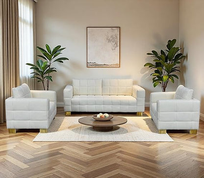 🏡 Modern Upholstered Sofa Couch – Spacious 3-Seater Loveseat with Plush Comfort 🖤 Elegant Home Upgrade