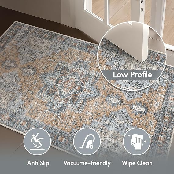 Luxury Soft Washable Rug 🛋️🌙 Elegant Non-Slip Carpet for Modern Living Room, Bedroom & Dining Area – Stylish & Easy to Clean