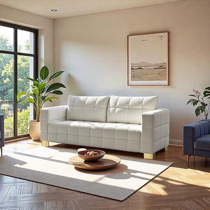 🏡 Modern Upholstered Sofa Couch – Spacious 3-Seater Loveseat with Plush Comfort 🖤 Elegant Home Upgrade